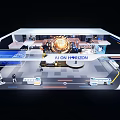 Futuristic Exhibition Hall Design With Hi tech Booths Screens And Interactive Lighting