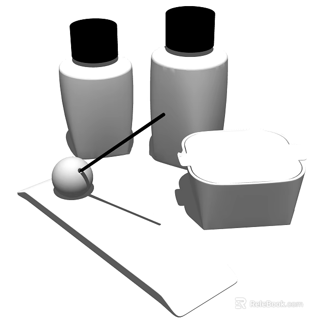 Modern Bathroom Accessories With Soap Bottles Soap Dish And Toothbrush Holder 3d model 