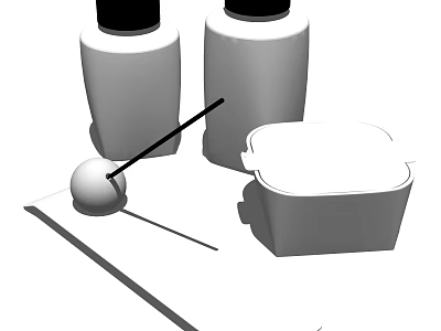 Modern Bathroom Accessories With Soap Bottles Soap Dish And Toothbrush Holder 3d model