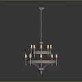 Elegant Classic Chandelier Furniture With Multiple Candle Shaped Arms And Golden Accents