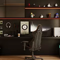 Modern e-sports room home digital product combination desktop computer tablet computer mouse keyboard headset toy hand-made blind box 3d model