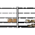 Gray And Black Display Shelves With Multiple Layers And Cardboard Boxes For Storage 3d model