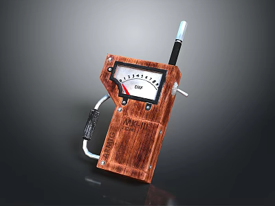 Vintage Handheld Radio With Wooden Case Dial Pointer And Antenna For Daily Use 3d model