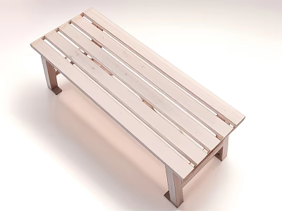 Wooden Leisure Chair with Slatted Design and Sturdy Legs for Outdoor Relaxation 3d model