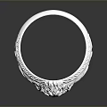 Silver Ornate Ring with Intricate Floral Patterns on Smooth Reflective Surface