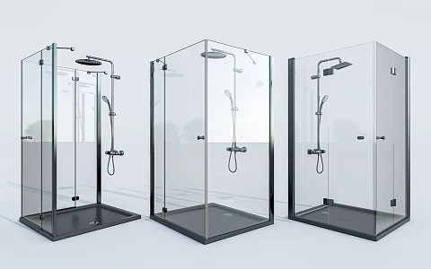 Modern Shower Room Shower Partition Glass Shower Room Shower Partition Bathrobe 3d model