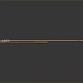 Traditional Arrow Weapon with Brown Shaft Metal Arrowhead and Feather Fletching on Black Background