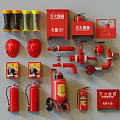 Essential Fire Equipment Collection Including Extinguishers Helmets Boots Hydrants And Hoses 3d model