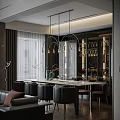 Luxury Modern High Ceiling Living And Dining Room Interior With Stylish Chandelier And Elegant Furnishings