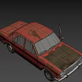 Old Red Rusty Bus With Open Doors And Worn Out Exterior Details