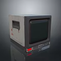 Vintage Computer Monitor With Retro CRT Screen And Worn Classic Exterior Design