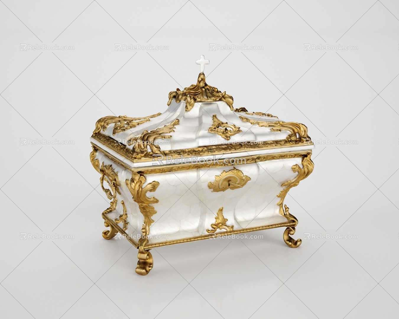 European-style box urn storage box jewelry box ornaments box 3d model