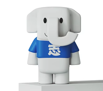 Modern Trendy Play Doll Aspirator Cartoon Children's Toy Q Version Baby Elephant Decorative Ornaments 3d model
