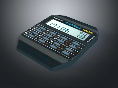 Digital Timer Calculator With LCD Screen Display And Function Buttons 3d model