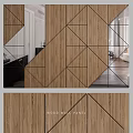 Modern Wood Wall Panel Design With Geometric Patterns And Interior Decor 3d model