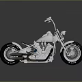 Custom Chrome Motorcycle With Classic Design Black Silver Wheels And Engine 3d model