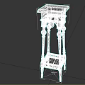 Indoor Green Plants Display On Wooden Plant Stand With Decorative Carved Leg Design