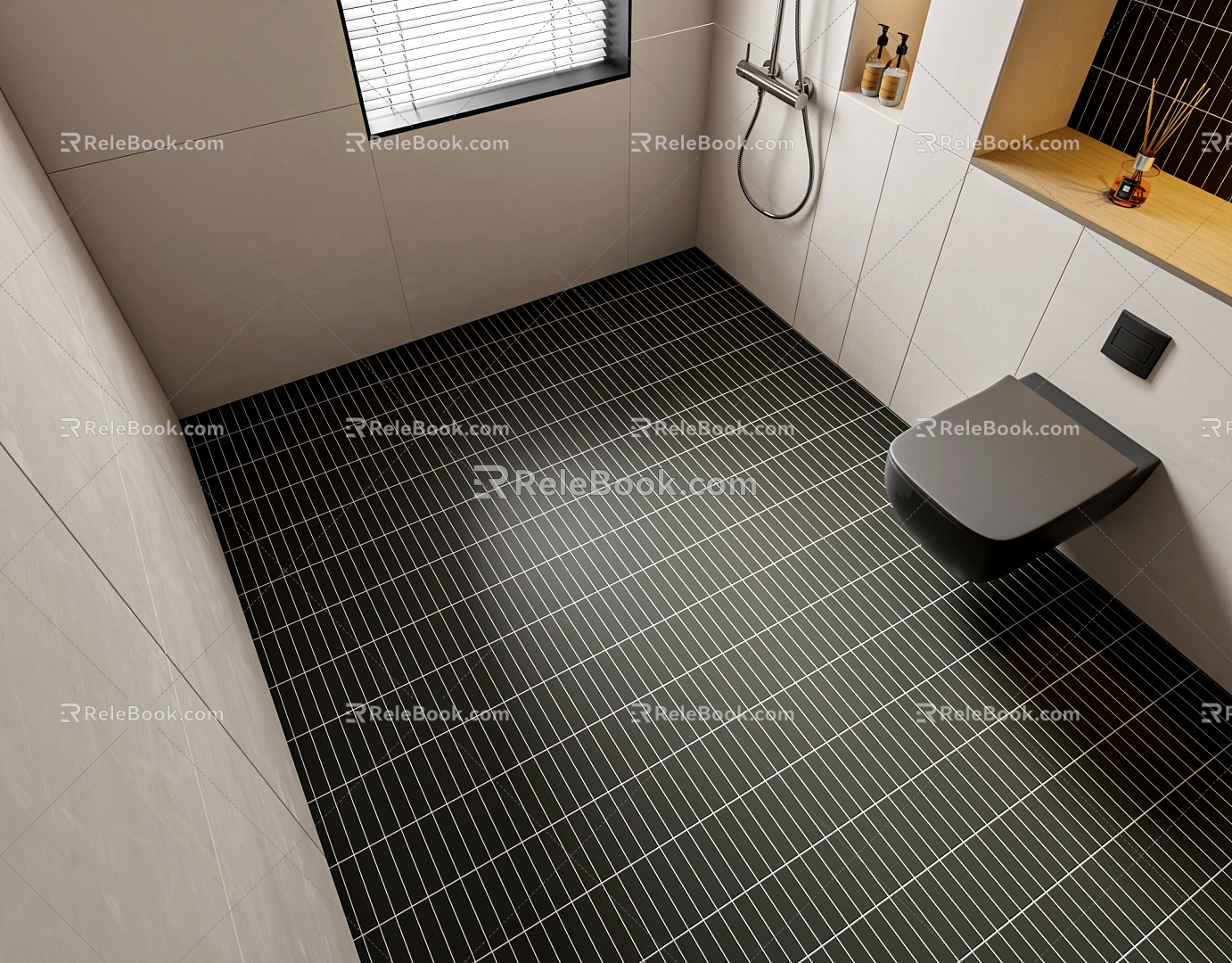 Toilet floor tile 3d model