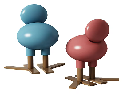 Modern single chair cartoon chair 3d model Modern single chair cartoon chair 3d model