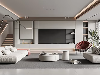 Modern Living Room Minimalist Living Room 3d model
