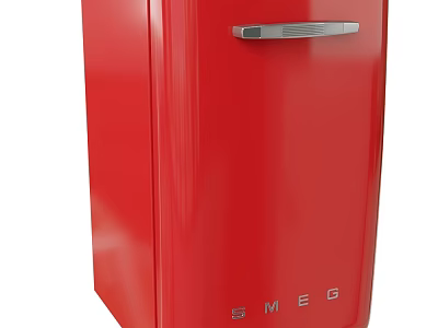 Vintage Red SMG Refrigerator Stylish Kitchen Appliance For Modern Living Space 3d model
