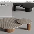 poliform modern coffee table solid wood coffee table 3d model