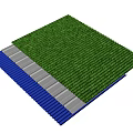 Layered Building Components With Green White Blue Corrugated Panels Structure 3d model