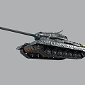 Armored Military Tank 3D Model With Detailed Turret Long Cannon And Tracks
