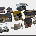 Miniature Shop Models With Multiple Styles Various Designs And Different Roof Types 3d model
