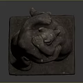 Two Men Wrestling in Dynamic Stone Sculpture with Artistic Grappling Pose 3d model