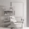 Modern single sofa leisure chair combination 3d model