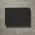 Sleek Black Switch Panel Featuring Two Circular Switches And Modern Design 3d model