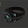Unique Black Ring With Glowing Circular Center And Intricate Symbol Details