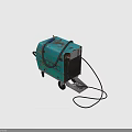 Old Blue Welding Machine With Control Panel Wheels Rusty Surface And Cable 3d model