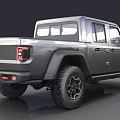 Black Jeep Pickup Truck Design With Large Off Road Tires And Front Grille