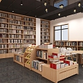 Book Cafe Library Leisure Area Seat Bookstore 3d model