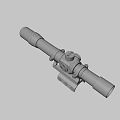 Tactical Black Weapon Rifle Scope With Adjustment Knobs And Mounting Bracket 3d model