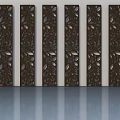 Hinged Doors With Intricate Floral Leaf Carved Patterns On Brown Panels 3d model