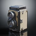 Vintage Rolleiflex Twin Lens Camera With Retro Black And Beige Design