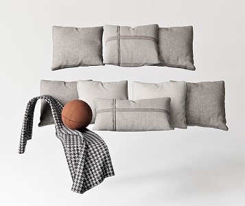 Modern Pillow Long Pillow Blanket Basketball Pillow Blanket 3d model