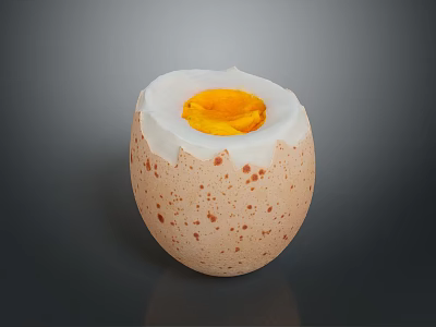 Speckled Boiled Egg With Runny Yolk And Smooth White For Daily Use 3d model