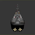 Gray Tugboat With Number 240 Deck Equipment And Flags On Water Surface