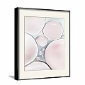 Abstract Circular Pink And White Decorative Wall Art With Framed Design