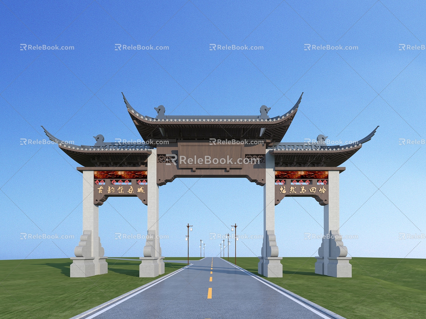 New Chinese Style Archway New Chinese Style Door Head New Chinese Style Archway 3d model