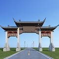 New Chinese Style Archway New Chinese Style Door Head New Chinese Style Archway 3d model