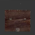 Handcrafted Wooden Sculpture Carving Chest With Detailed Texture And Metal Fittings