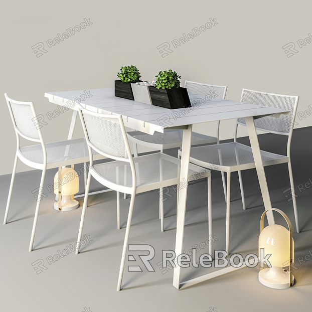 Dining table and chair combination model