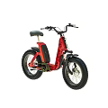 Red Electric Bike With Large Tires Black Seat And Modern Urban Commuting Design