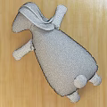 Cute Rabbit Stuffed Toy With Pink Heart Pattern White Ears And Small Foot Heart