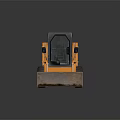 Yellow Bobcat Skid Steer Loader With Black Cab Front Bucket And Large Tires